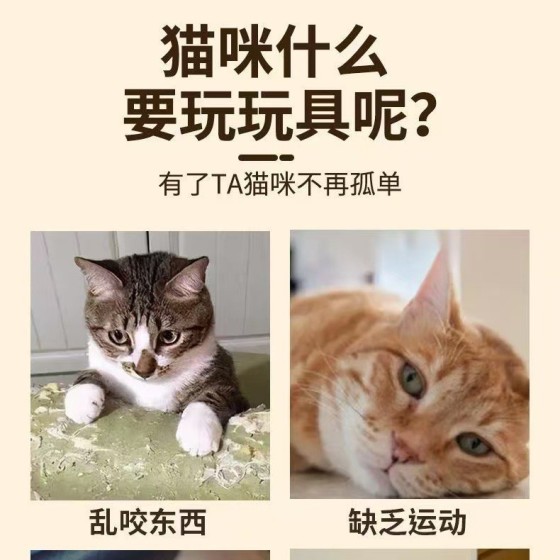 宠物猫猫玩具可旋转逗猫棒吸盘自嗨解闷神器猫咪逗猫棒幼猫用品