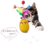 铃铛猫咪玩具自嗨解闷逗猫球彩蛋不倒翁摇摆猫玩具鸡毛逗猫棒羽毛