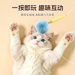 跨境喵季猫玩具电动钓猫器玩具懒人逗猫神器一键弹射可回收互动
