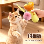 跨境喵季猫玩具电动钓猫器玩具懒人逗猫神器一键弹射可回收互动