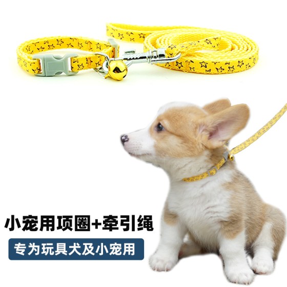 小宠玩具犬插扣项圈牵引绳套装牵手宝贝猫狗宠物铃铛脖圈拉绳