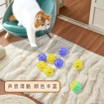 跨境猫玩具猫咪发声玩具球宠物逗猫玩具铃铛猫抓球彩色响铃球塑料