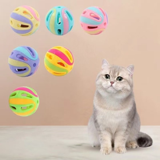 爆款新品铃铛玩具七彩宠物猫玩具多彩拼装手办铃铛小礼品玩具自嗨