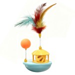 宠物猫咪逗猫玩具自嗨解闷逗猫棒羽毛发声铃铛小球摇摆不倒翁小船