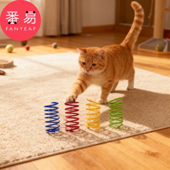 包邮/宠物玩具/弹簧A1v-宠物猫咪弹簧小玩具彩色逗猫解闷小猫玩具