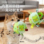 跨境热款宠物发声玩具球毛绒可爱响铃球猫狗玩具球解闷嬉戏铃铛球