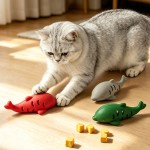 硅胶鱼猫猫玩具逗猫耐啃咬藏食慢食漏食自嗨猫咪磨牙解闷宠物玩具
