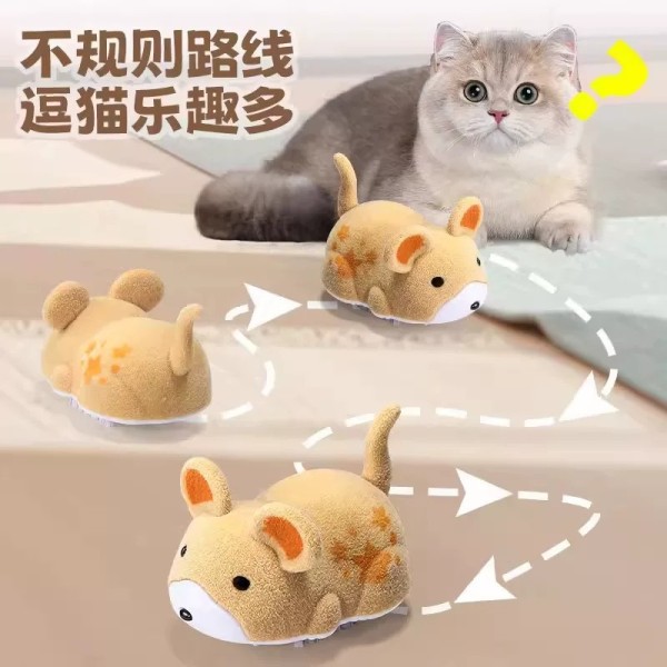 猫咪玩具仿真电动小仓鼠宠物玩具猫猫自嗨解闷神器逗猫消耗体力