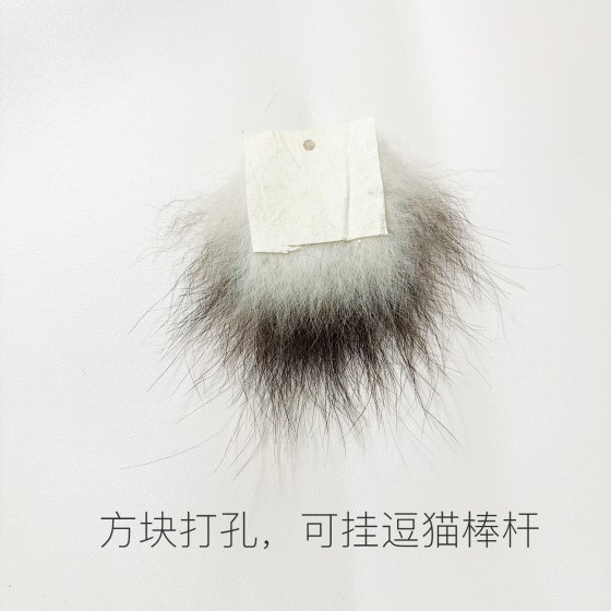 动物丰容猫狗闻嗅气味玩具真皮毛逗猫棒替换头猫玩具宠物自嗨解闷