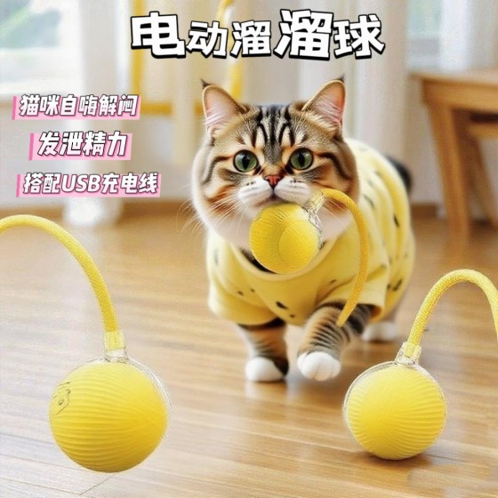 爆款自动遛狗球狗玩具球耐咬自嗨宠物逗猫神器狗球猫咪突突球