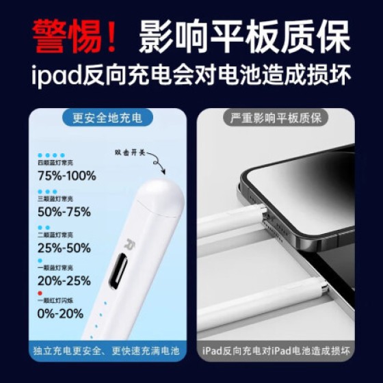 remax 适用苹果平板电容笔 ipad平板笔 双系统蓝牙触控绘画手写笔