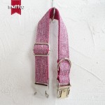 MUTTCO简约设计狗狗跑步牵引套装 金属扣狗圈 粉色高品质UDC-070 (有码数）