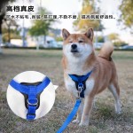 亚马逊爆款高端狗狗牵引绳子防爆冲皮质中大型犬宠物胸背带背心式 （有码数）