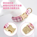 格子宠物牵引套装 跨境狗狗牵引绳宠物项圈 狗狗项圈牵引绳狗绳 (有码数）