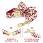 印花牵引绳宠物项圈 跨境狗狗项圈狗绳  狗狗的牵引绳狗项圈刻字 (有码数）