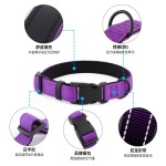 跨境狗狗项圈潜水布内衬纯色尼龙宠物领带牵引绳大型犬防挣脱脖圈 （有码数）
