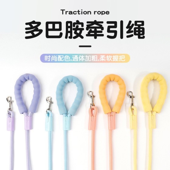 多巴胺跨境狗绳宠物用品牵引绳彩色尼龙圆绳户外遛狗绳子狗狗牵引