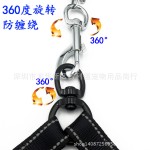 一拖二狗狗伸缩牵引绳反光绳防缠绕牵狗绳弹力双头宠物遛狗绳