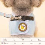 透气牛仔宠物胸背带牵引背心式狗狗背带迷彩牵引吊带防爆冲多色 (有码数）