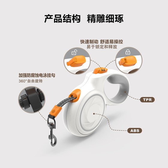 新款宠物牵引绳狗狗自动伸缩牵引器遛狗绳狗链跨境热销可伸缩狗绳 (有码数）