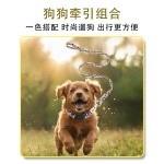 跨境爆款印花宠物项圈狗项圈狗狗牵引绳套装亚马逊爆款牵引绳组合