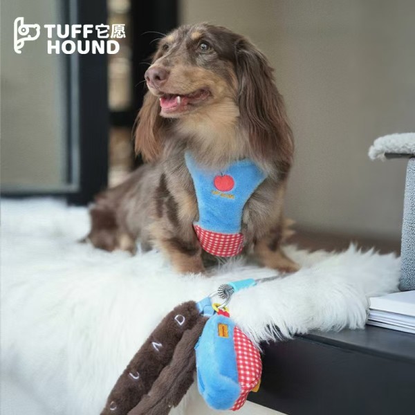 tuffhound狗狗牵引绳背心式冬保暖加绒小型犬猫咪比熊泰迪胸背带 （冬季）