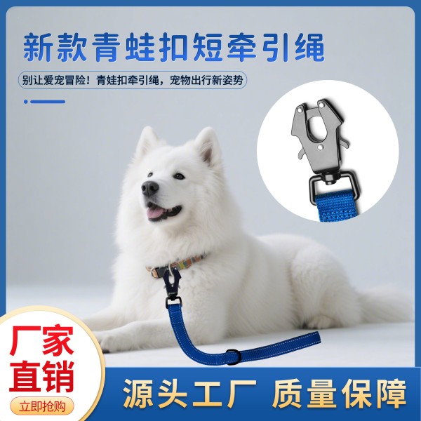 新款青蛙锁扣狗狗牵引绳宠物高弹拉力狗绳中大型犬外出运动不勒手