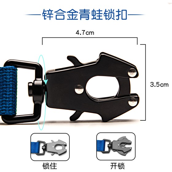 新款青蛙锁扣狗狗牵引绳宠物高弹拉力狗绳中大型犬外出运动不勒手