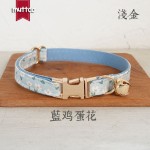 MUTTCO 厂家供应 蓝白鸡蛋花猫项圈 双层耐用锌合金属扣 UCC-170J