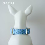 PLATTCO 新款蓝色罗兰小花 配蓝色塑料插扣 轻便宠物项圈 PDC372
