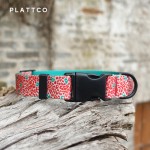 PLATTCO 新款红豹纹印花仿尼龙宠物项圈 方便遛狗项圈 PDC332
