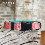 PLATTCO 新款红豹纹印花仿尼龙宠物项圈 方便遛狗项圈 PDC332