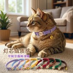 灯芯绒猫项圈安全扣可刻字宠物名时尚个性跨境猫项圈真实源头工厂