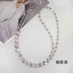 高级感方形水晶斜挎长手机挂绳可背挂脖包包挂链垫片防丢手工串珠