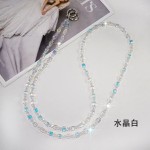 高级感方形水晶斜挎长手机挂绳可背挂脖包包挂链垫片防丢手工串珠
