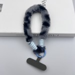 秋冬ins撞色豹纹毛绒绳手机挂绳手腕绳包包娃娃ccd挂饰防丢挂绳女