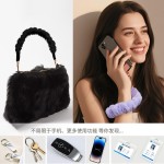跨境毛绒手机挂绳手机链条高级感手机挂链防丢手机挂件挂绳手机绳