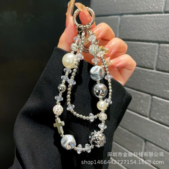 手机链串珠 手机挂件卡片含扣手腕式手机链条ccd相机钥匙挂绳