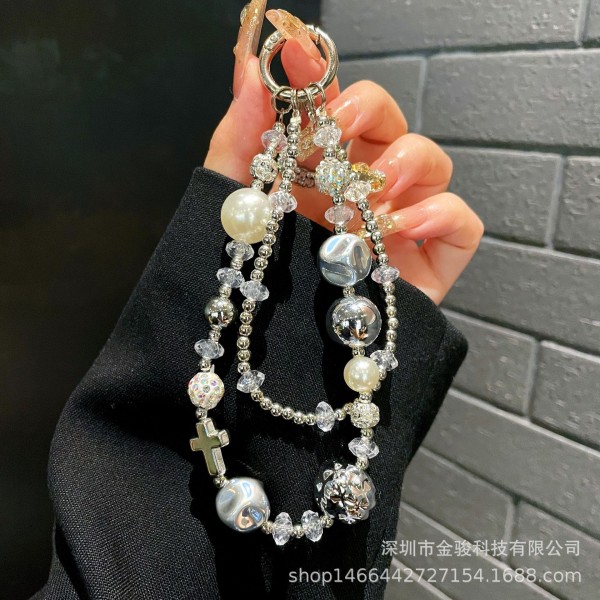 手机链串珠 手机挂件卡片含扣手腕式手机链条ccd相机钥匙挂绳