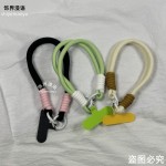 ins短款手机纯色钥匙扣腕带通用挂绳ccd编织相机手腕挂件手机链