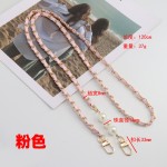 手机挂绳小香风珍珠皮卡链长款斜挎手机挂链金属皮质挂件包包挂饰