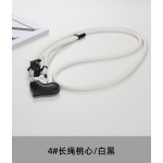皮质斜挎手机挂绳爱心挂件长款可调节挂脖背带结实耐用垫片防丢女