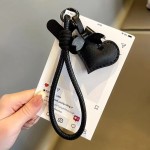 皮绳爱心挂件手机壳挂绳手提手腕短款包包钥匙扣防丢挂饰送垫片
