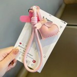 皮绳爱心挂件手机壳挂绳手提手腕短款包包钥匙扣防丢挂饰送垫片