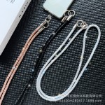 方形水晶可背式斜挂手机挂绳高级感女款时尚手机斜挎链防丢网红链