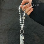 高级感镶钻土星珍珠手机链条手腕挂件手工串珠钥匙扣挂饰手机挂绳