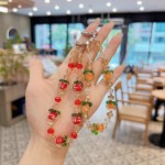 高级感夜光水晶柿子手机链包包钥匙挂件手机壳挂绳手提短款女批发