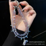 水晶手机链挂饰高级感美人鱼锆石吊坠挂链手机链绳高货车挂链条女