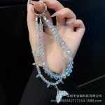 水晶手机链挂饰高级感美人鱼锆石吊坠挂链手机链绳高货车挂链条女