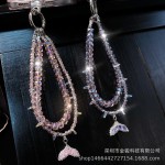 水晶手机链挂饰高级感美人鱼锆石吊坠挂链手机链绳高货车挂链条女